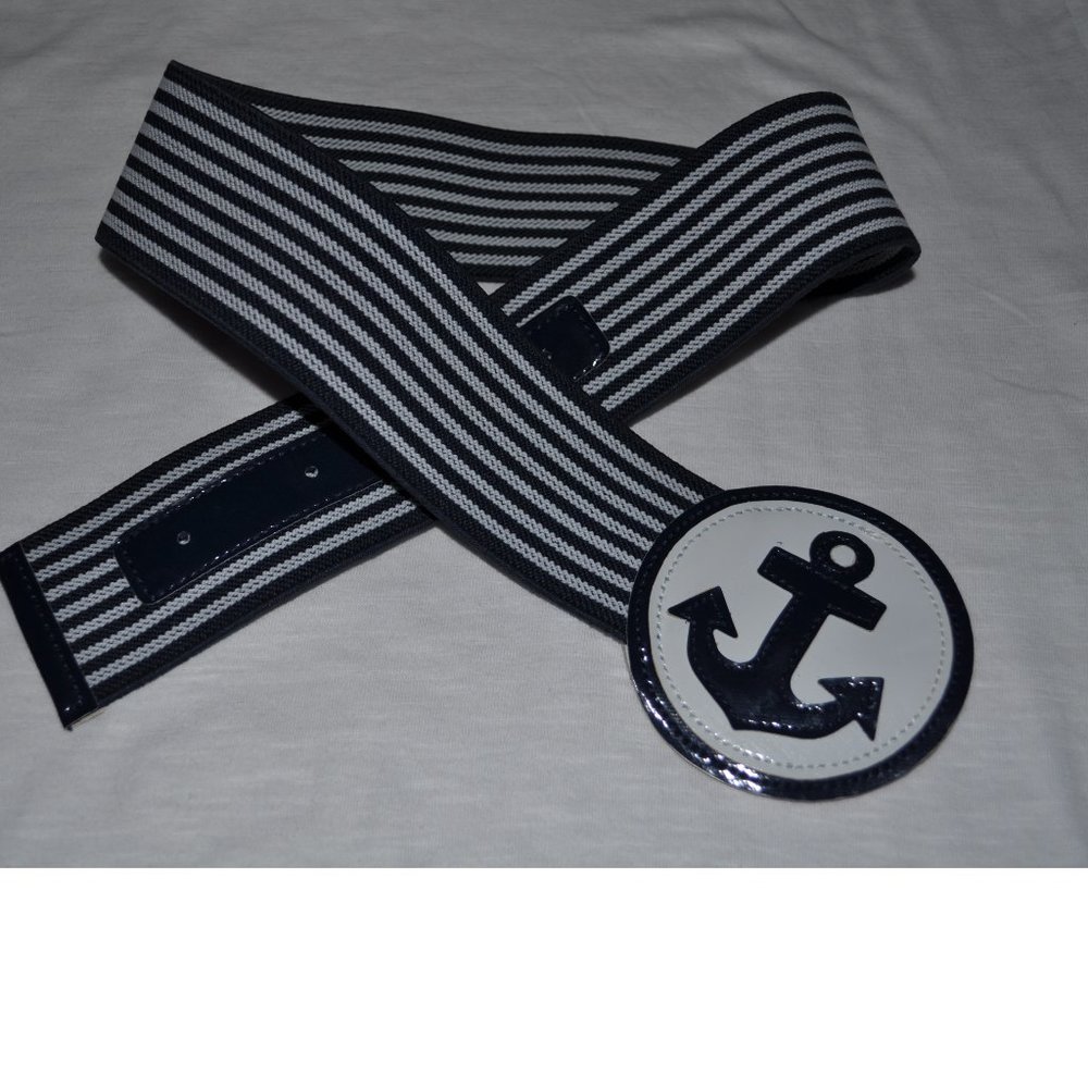 Sailor Belt Boat Anchor Logo Retro Vintage striped Rockabilly 2 belts X $15